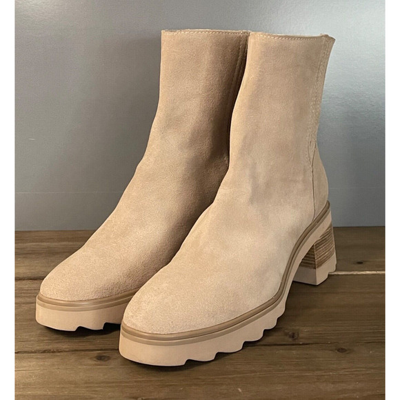 Dolce Vita Martey H2O Women's Size 10 Boots Taupe Suede Waterproof Block Heel - Picture 5 of 15